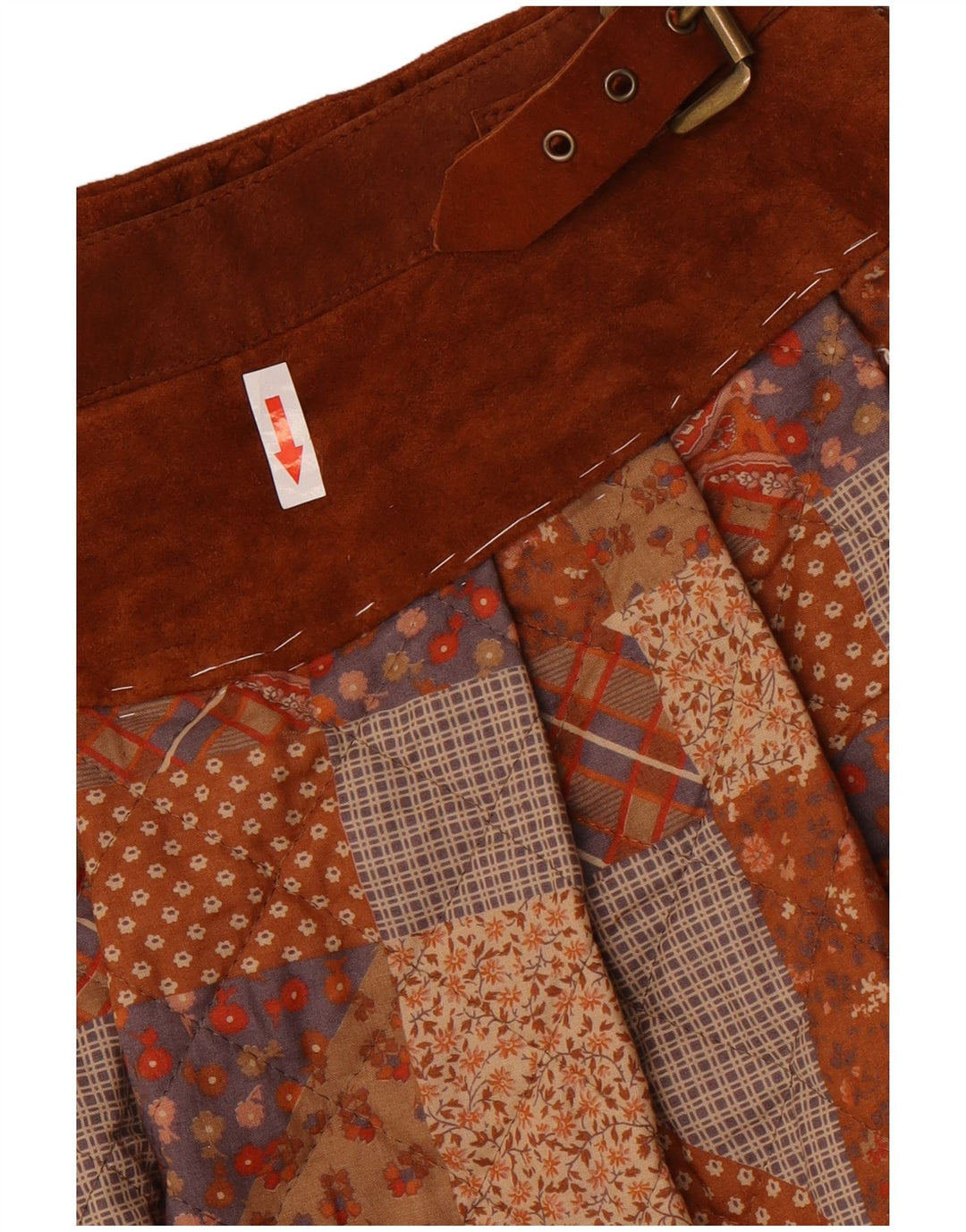 Sportmax Womens Flared Skirt UK 12 Medium W24 Brown Patchwork Polyester