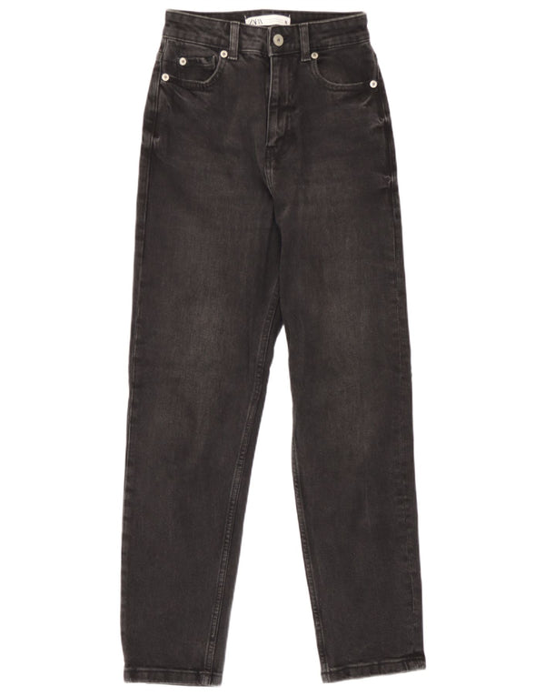 Женские джинсы с высокой талией Zara EU 32 2XS W24 L25, серый хлопок