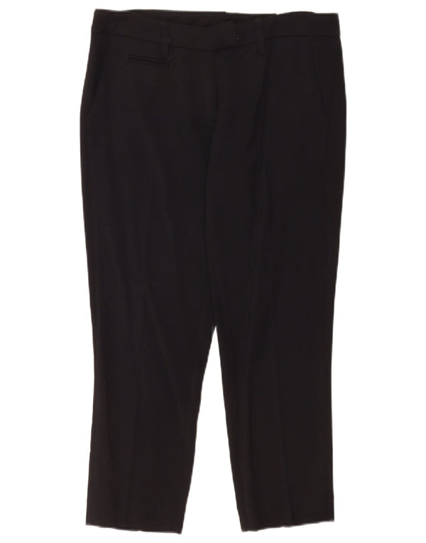 Dondup Womens Crop Suit Trousers W30 L24 Black Viscose