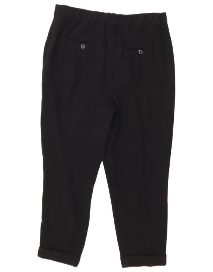 Zara Womens Tapered Capri Trousers Medium W30 L23 Black