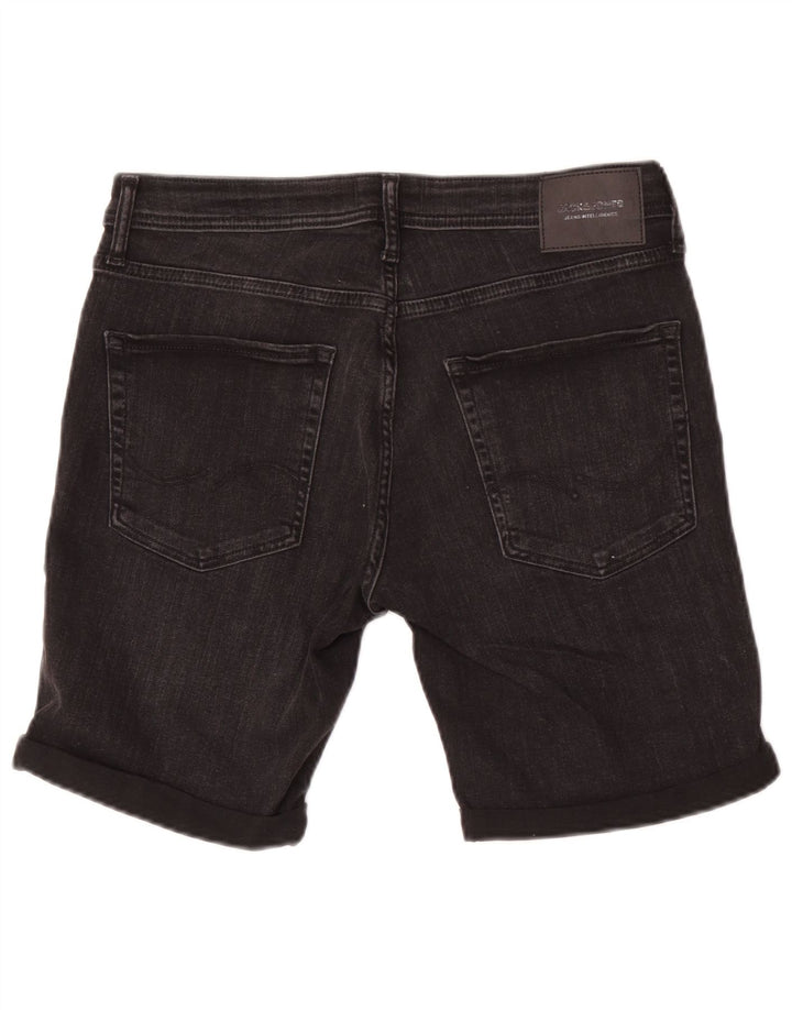 Jack & Jones Mens Denim Shorts Medium W32 Black Cotton