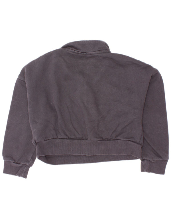 Adidas Fete Crop Zip Gât Pulover 5-6 Ani Bumbac Negru