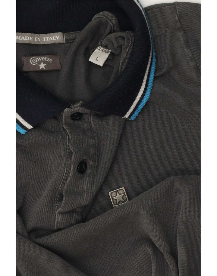 Converse Polo Shirt til mænd Large Grå Klassisk
