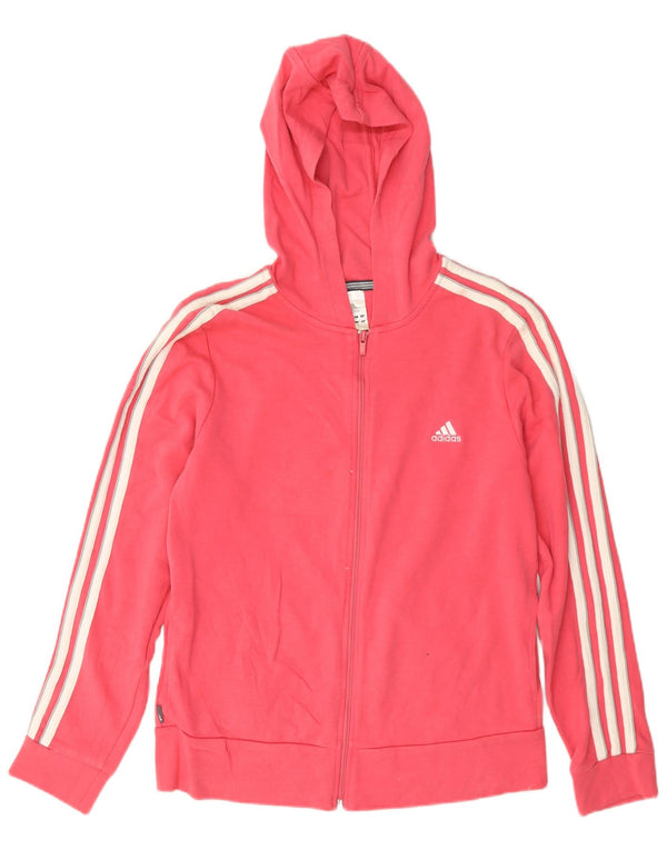 Adidas Pull à capuche zippé pour femme UK 18 XL Coton rose