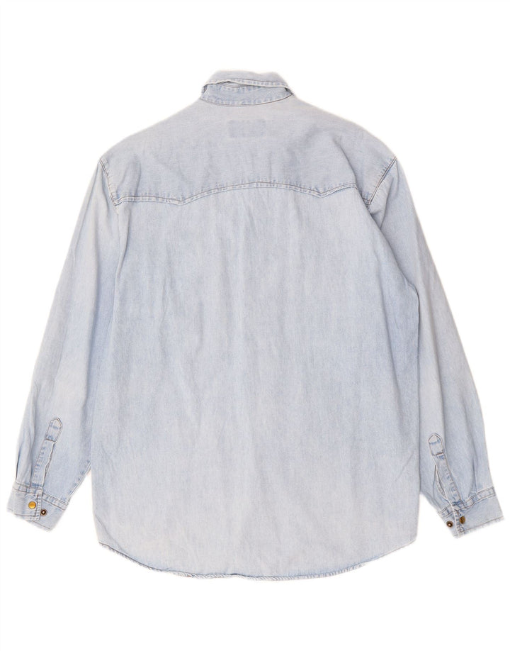 Armata Di Mare Mens Denim Shirt Medium Blue Cotton