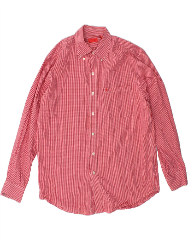 IZOD Mens Shirt Medium Red Check Cotton Vintage Izod and Second-Hand Izod from Messina Hembry 