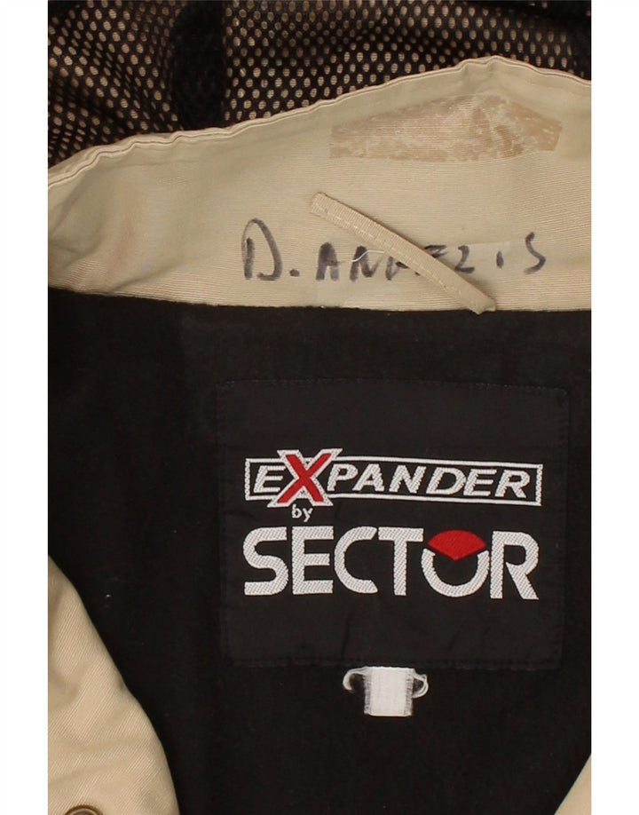 EXPANDER BY SECTOR Mens Hooded Windbreaker Jacket UK 40 Large Beige Vintage Expander by Sector and Second-Hand Expander by Sector from Messina Hembry 