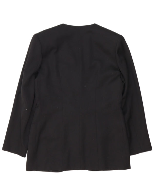 Marina Babini Womens Double Breasted Blazer Jacket IT 44 Medium Black Wool