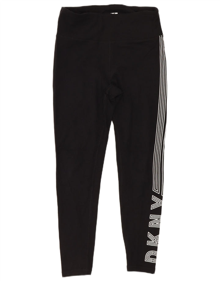 Dkny Damen-Leggings mit Grafik, Größe S, schwarze Baumwolle