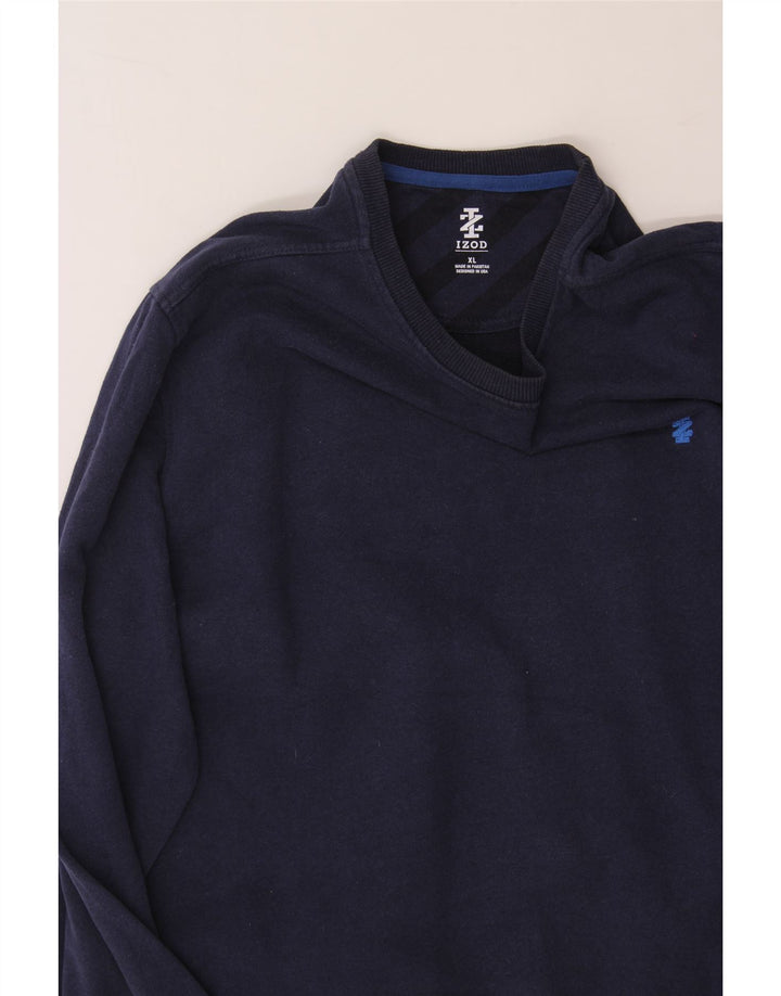 IZOD Mens Sweatshirt Jumper XL Navy Blue Cotton Vintage Izod and Second-Hand Izod from Messina Hembry 