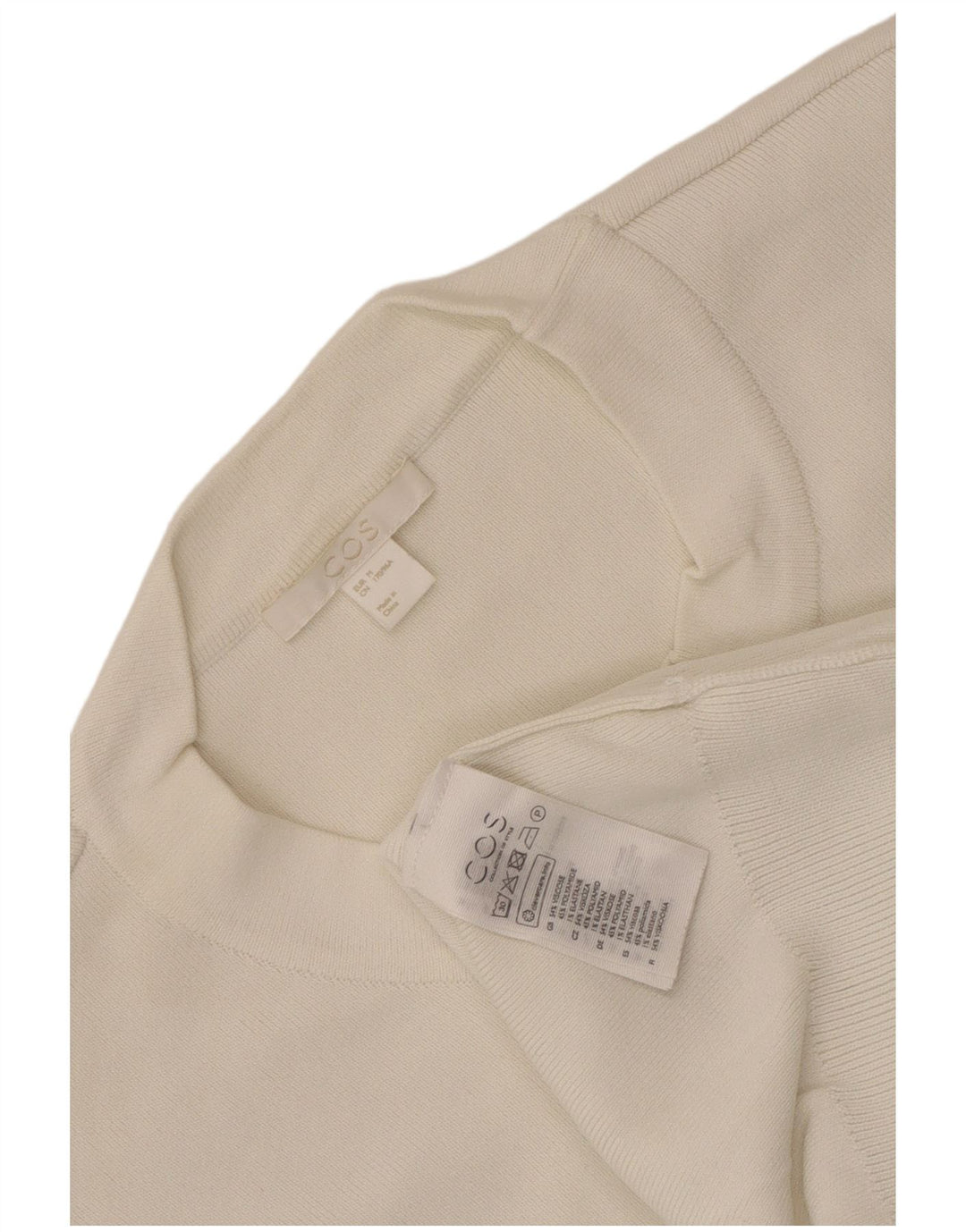 Cos Damen-Pullover mit Rundhalsausschnitt, UK 14, mittelweiße Viskose