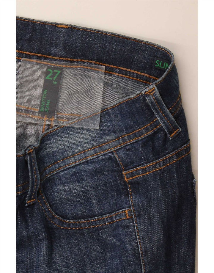 Benetton Vaqueros Slim W27 L28 Azul Mujer