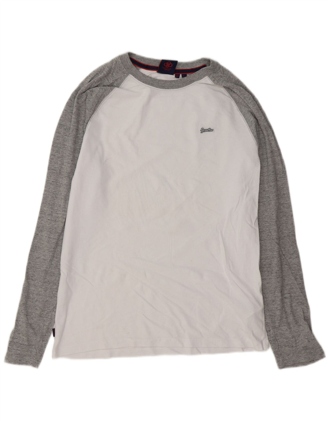 SUPERDRY Herre Top Langærmet Stor hvid Colourblock Bomuld