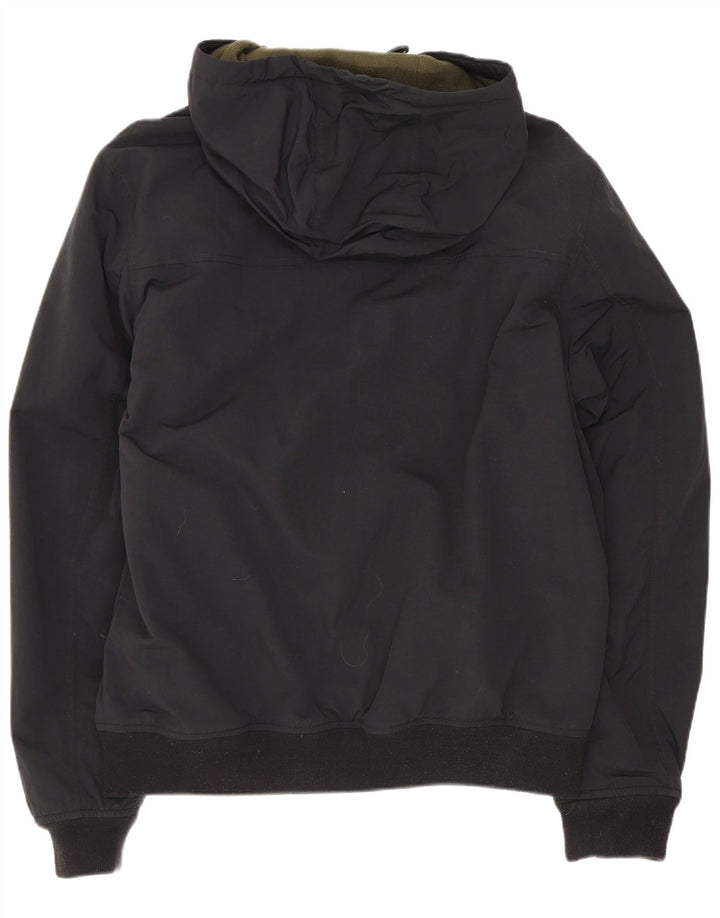 Tommy Hilfiger Mens Hooded Bomber Jacket UK 38 Medium Black Polyamide