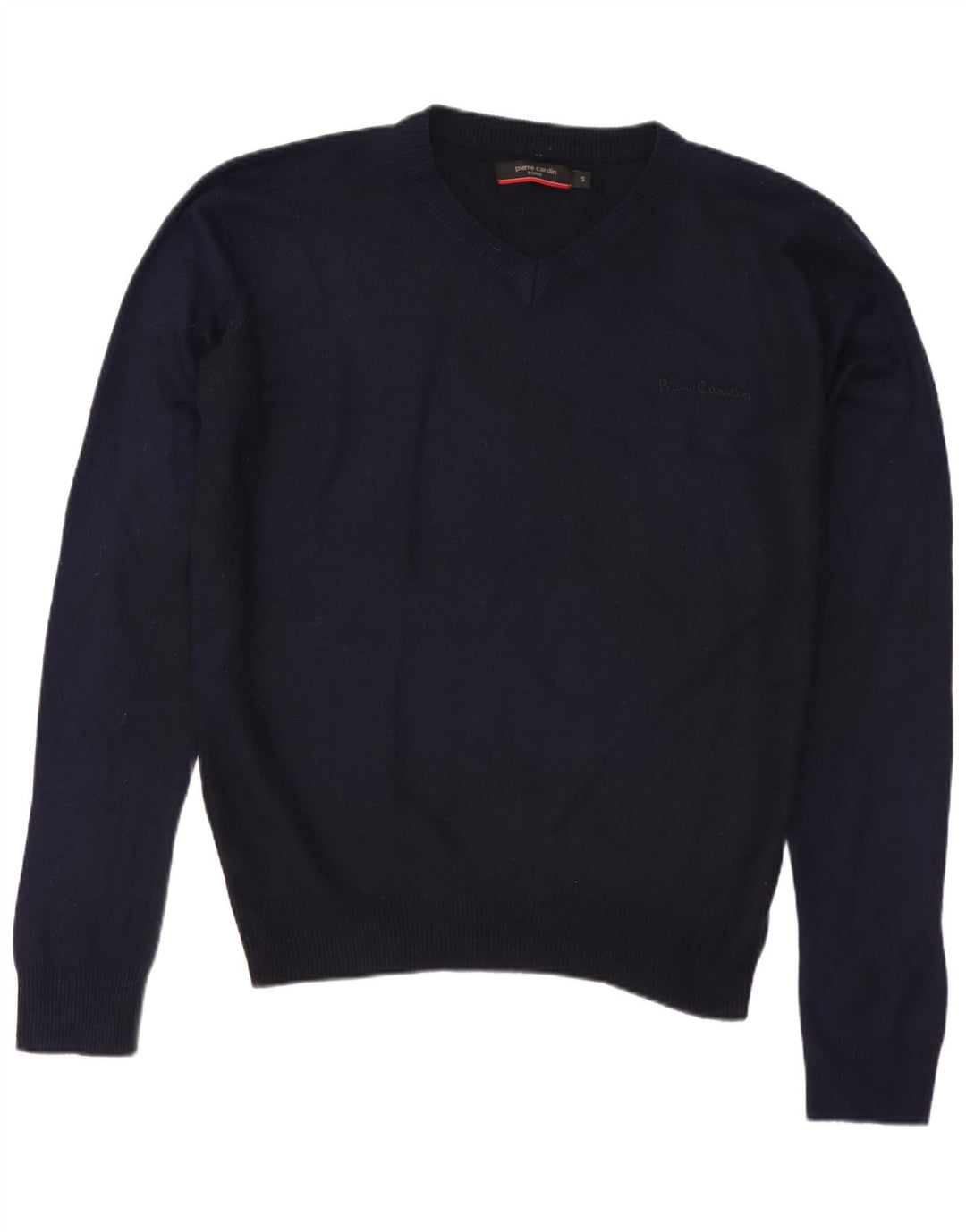 PIERRE CARDIN Mens V-Neck Jumper Sweater Small Navy Blue