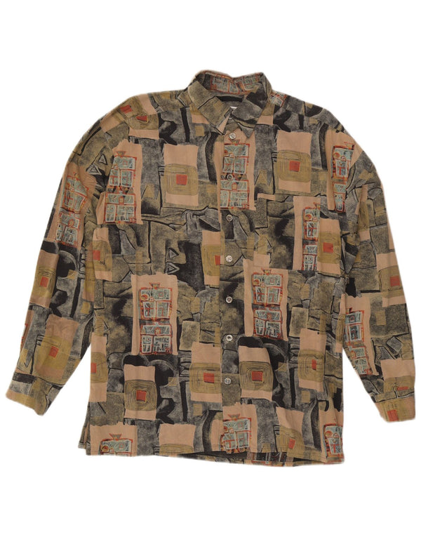 Vintage Mens Shirt Large Multicoloured Patchwork Cotton