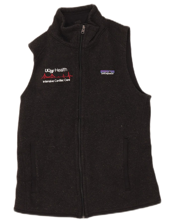 Patagonia Femmes Graphique Sans Manches Survêtement Top Veste UK 6 XS Gris