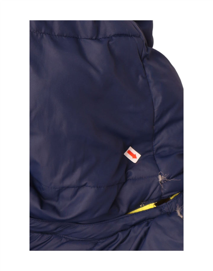 VINTAGE Mens Hooded Reversible Padded Jacket UK 38 Medium Navy Blue