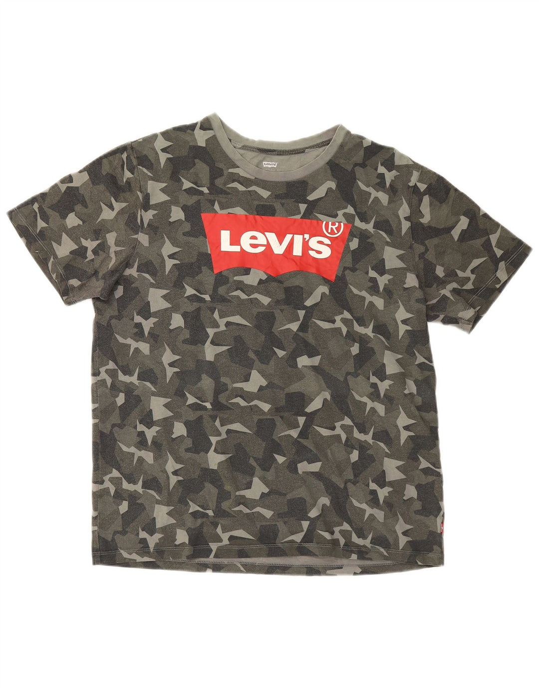 Levi's Mens Graphic T-Shirt Top Large Multicoloured Camouflage Cotton