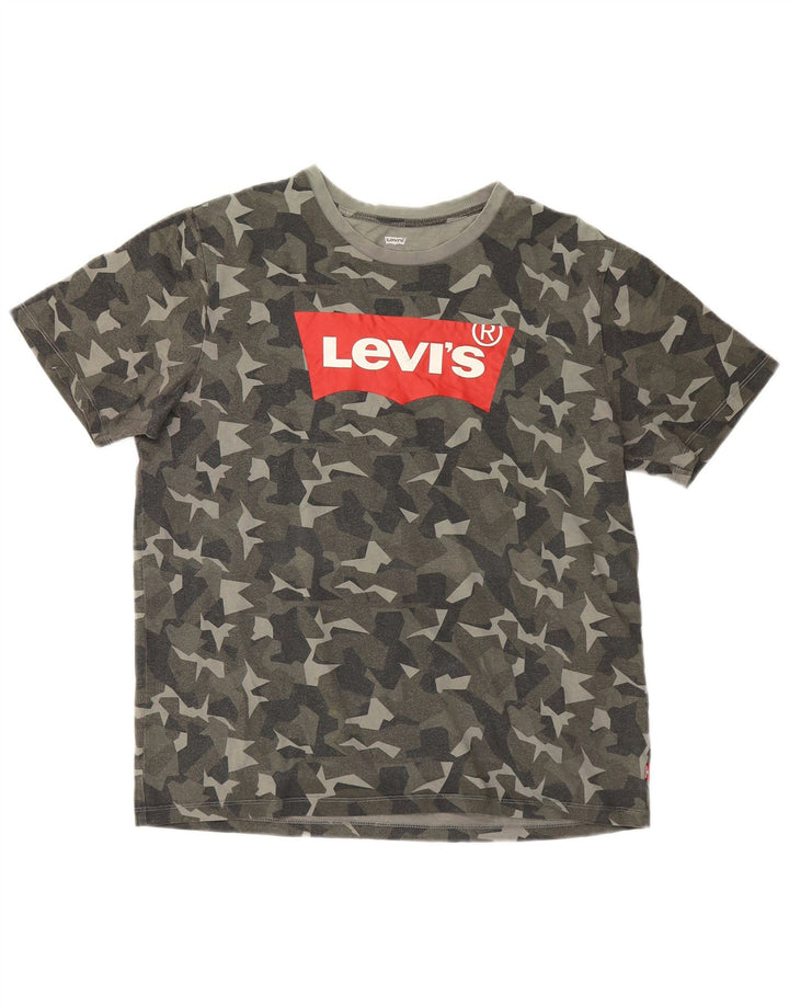 Levi's Mens Graphic T-Shirt Top Large Multicoloured Camouflage Cotton
