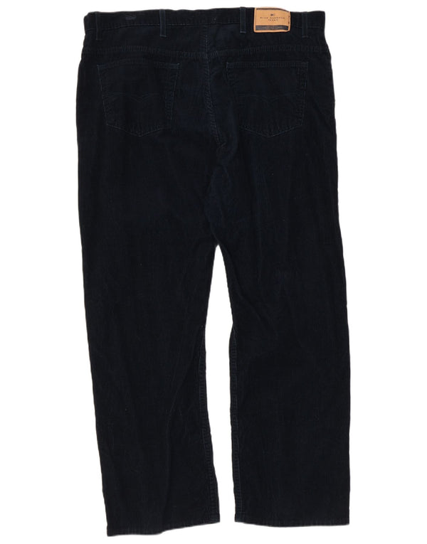 Marks & Spencer Mens Blue Harbor Ravne samtaste hlače W40 L29 Mornarsko plave