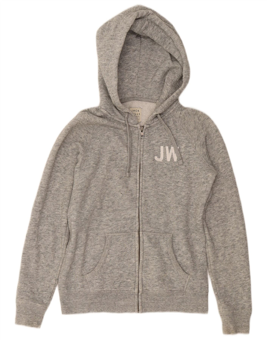 JACK WILLS Womens Oversized Zip Hoodie Sweater UK 10 Small Grey Polyester