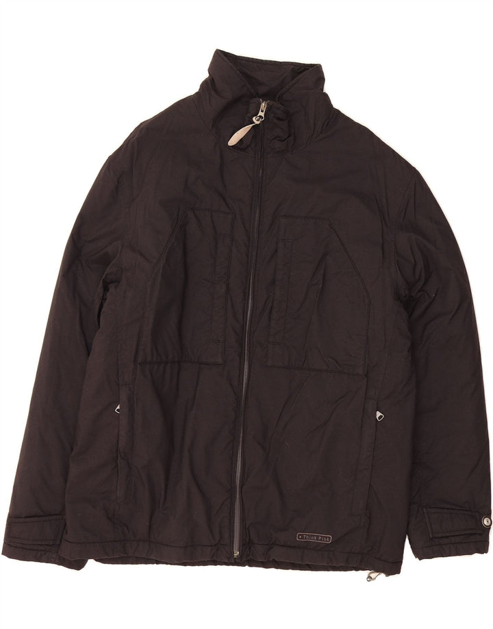 THINK PINK Mens Windbreaker Jacket IT 50 Large Black Vintage Think Pink and Second-Hand Think Pink from Messina Hembry 