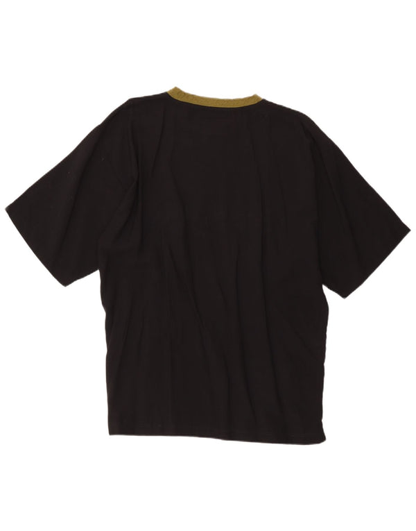 T-shirt grafica da uomo vintage top grande in viscosa nera