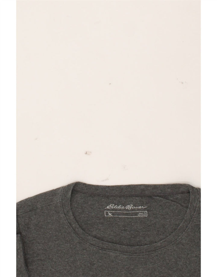 EDDIE BAUER Womens T-Shirt Top UK 14 Large Grey Vintage Eddie Bauer and Second-Hand Eddie Bauer from Messina Hembry 