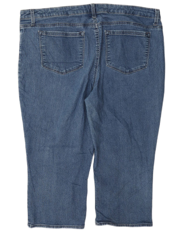Lee Womens Riders Mid Rise Capri Jeans US 20 3XL W40 L20 Algodón Azul