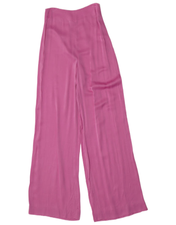 Zara Damen-Freizeithose mit hoher Taille und weitem Bein, Größe M, W28, L33, Rosa