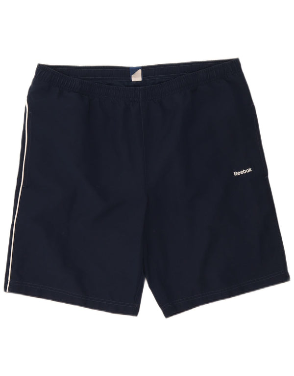 Pantaloncini sportivi Reebok da uomo di grandi dimensioni in poliestere blu navy