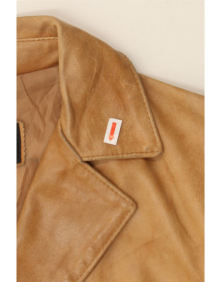 VINTAGE Womens 3/4 Sleeve Leather Jacket IT 48 XL Brown Leather Vintage Vintage and Second-Hand Vintage from Messina Hembry 