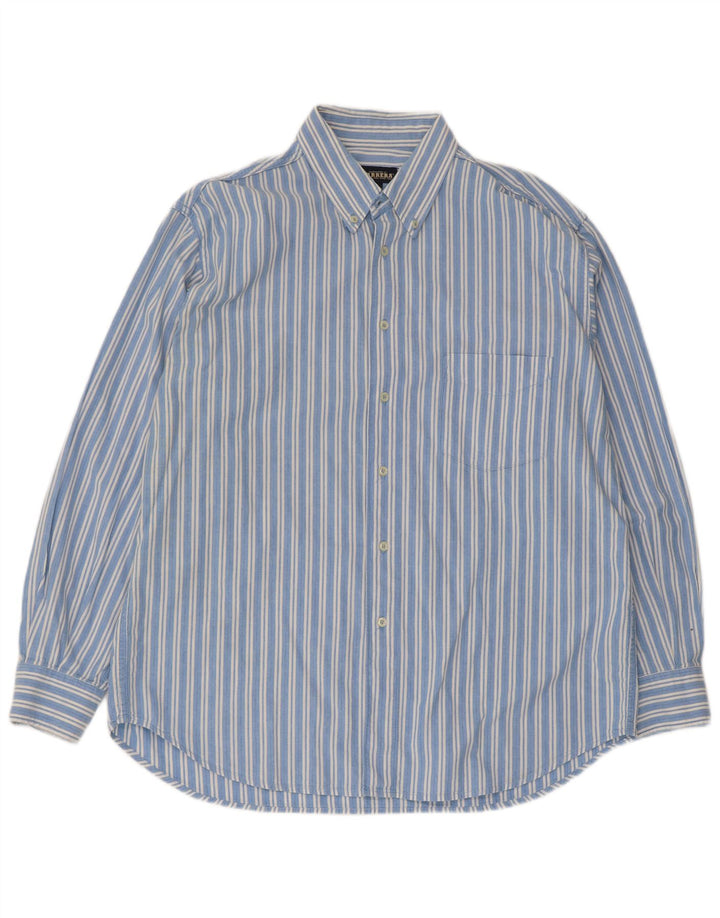 Carrera Mens Shirt XL Blue Striped Cotton
