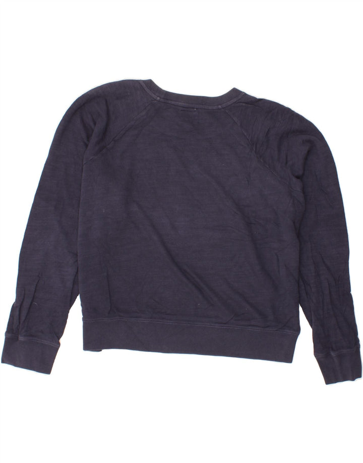 J. CREW Womens Oversized Crop Sweatshirt Jumper UK 16 Large Navy Blue Vintage J. Crew and Second-Hand J. Crew from Messina Hembry 