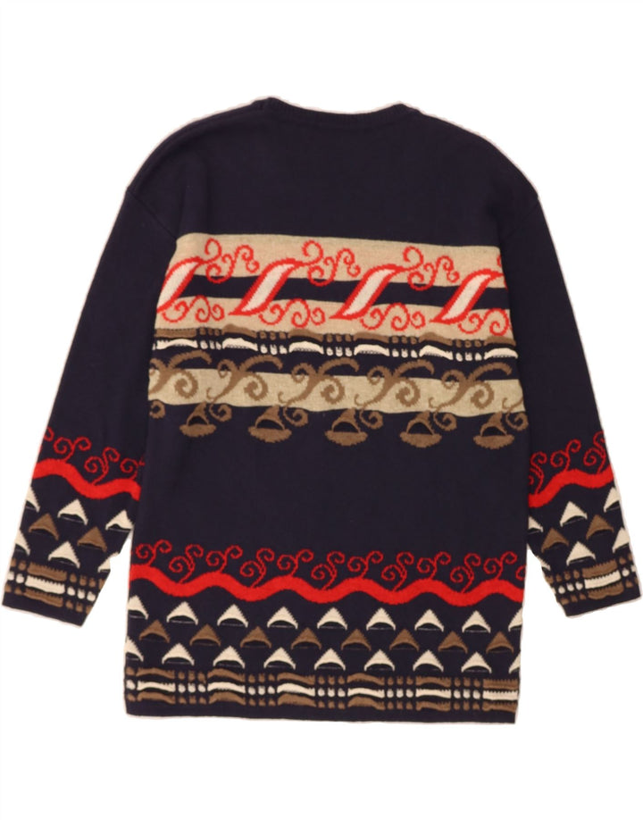 ORTICE DIFFUSION Womens Boat Neck Jumper Sweater UK 14 Large Navy Blue Vintage Ortice Diffusion and Second-Hand Ortice Diffusion from Messina Hembry 
