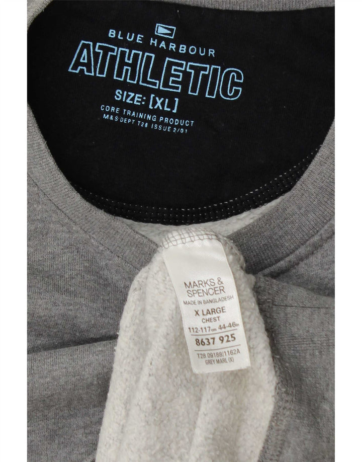 Marks & Spencer Mens Sweatshirt Jumper XL Grey Cotton