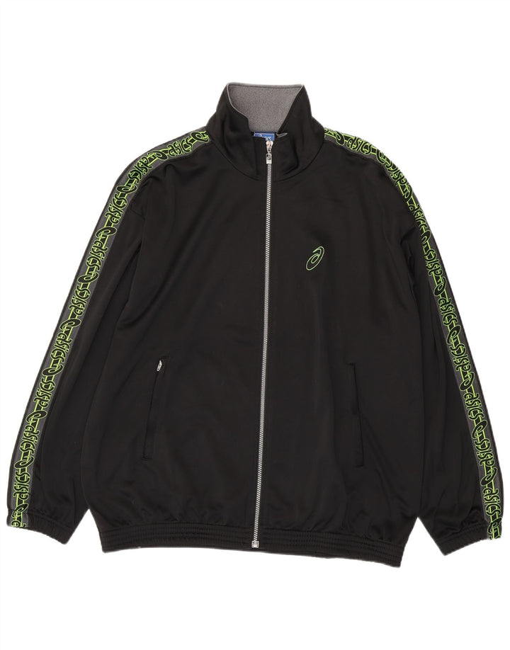 Asics Mens Graphic Tracksuit Top Jacket XL Black