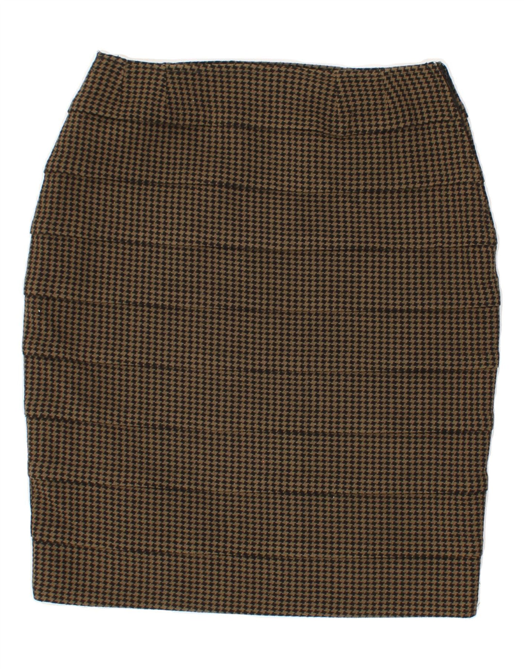 VINTAGE Womens Pencil Skirt IT 44 Medium W28  Khaki Houndstooth Vintage Vintage and Second-Hand Vintage from Messina Hembry 
