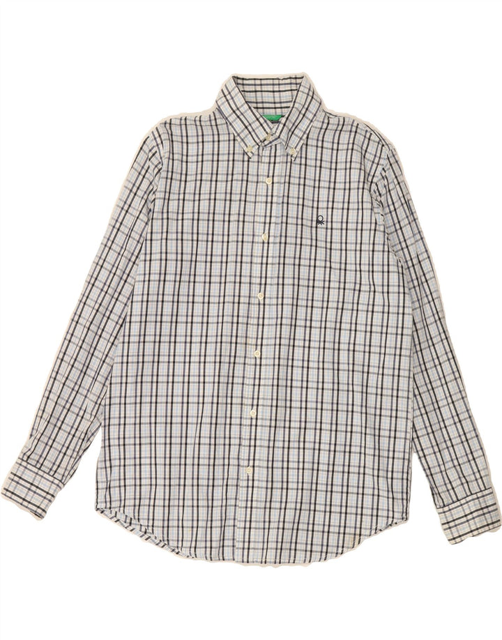 BENETTON Mens Shirt Small Blue Check Vintage Benetton and Second-Hand Benetton from Messina Hembry 