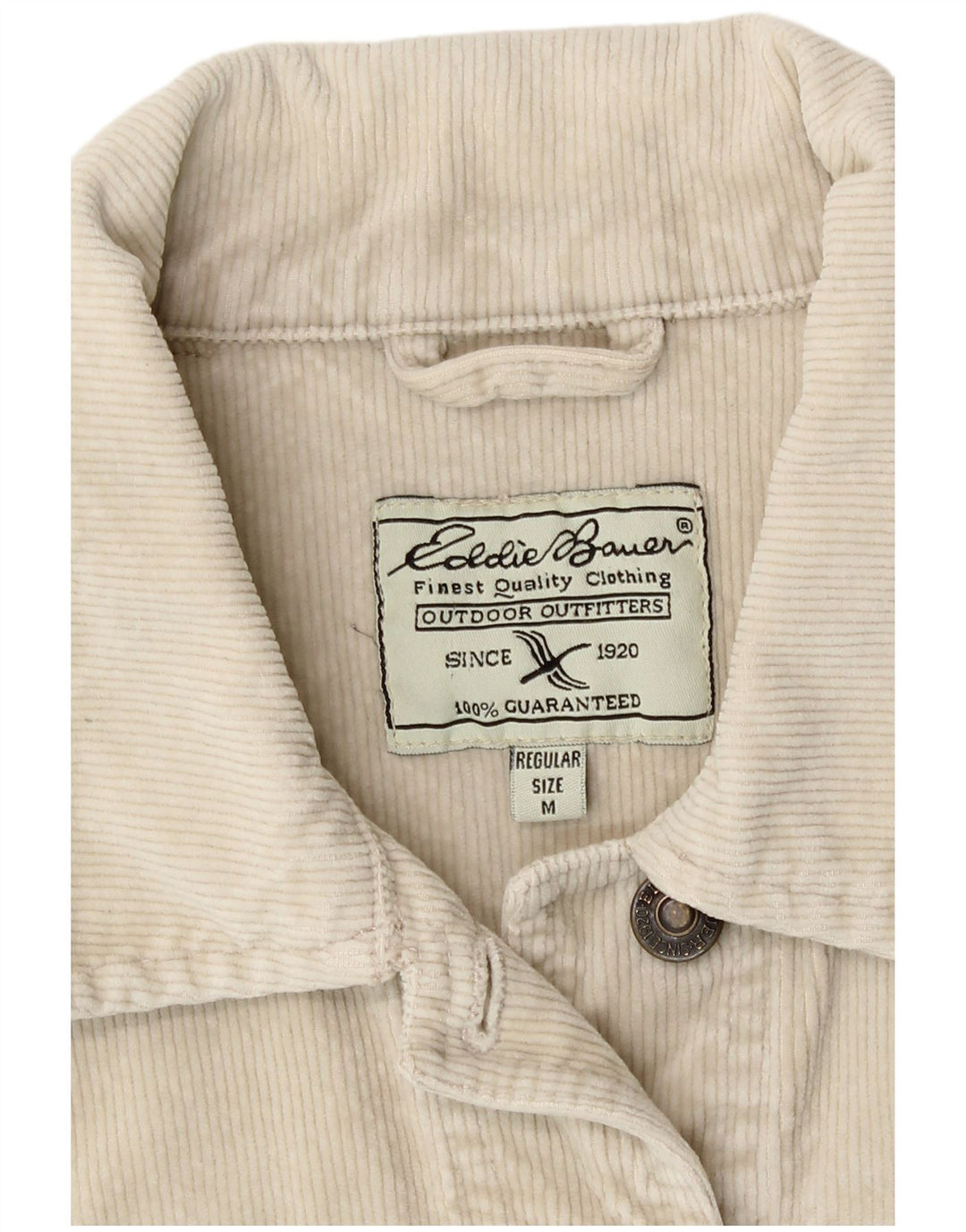 Eddie Bauer Womens Corduroy Jacket UK 12 Medium Beige Cotton