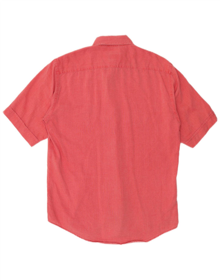 TRUSSARDI Mens Short Sleeve Shirt Medium Red