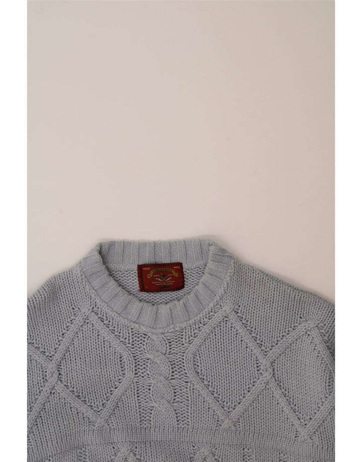 TOBIA SYSTEM Mens Crew Neck Jumper Sweater XL Blue Wool Vintage Tobia System and Second-Hand Tobia System from Messina Hembry 