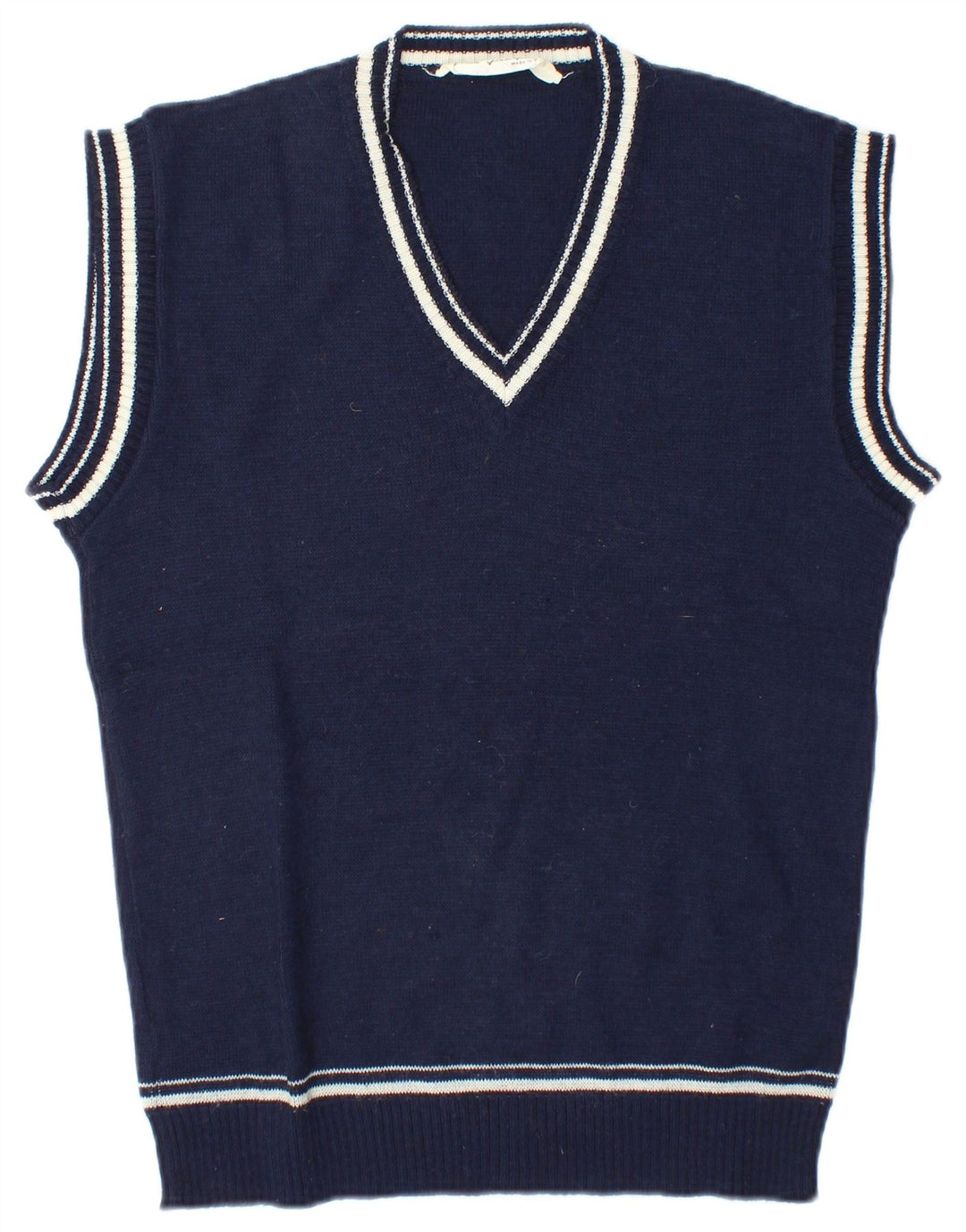 Vintage Mens Vest Tank Top Medium Navy Blue