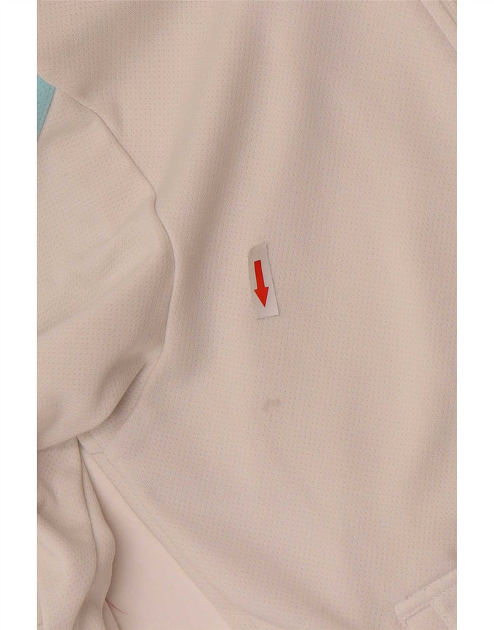 Adidas Womens Zip Hoodie Sweater UK 12 Medium White Polyester