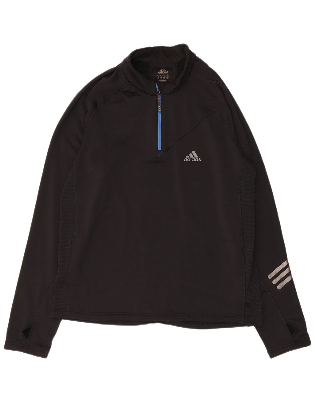 Мужской пуловер Adidas с воротником на молнии, спортивный костюм, большой черный полиэстер