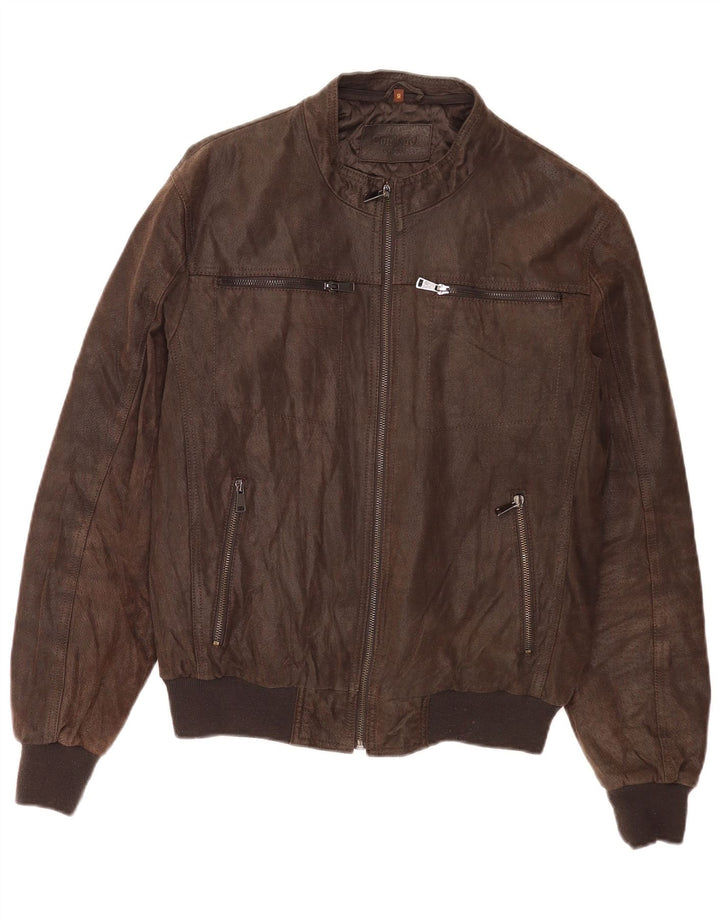 Conbipel Ανδρικό Δερμάτινο Μπουφάν Bomber IT 50 Large Brown