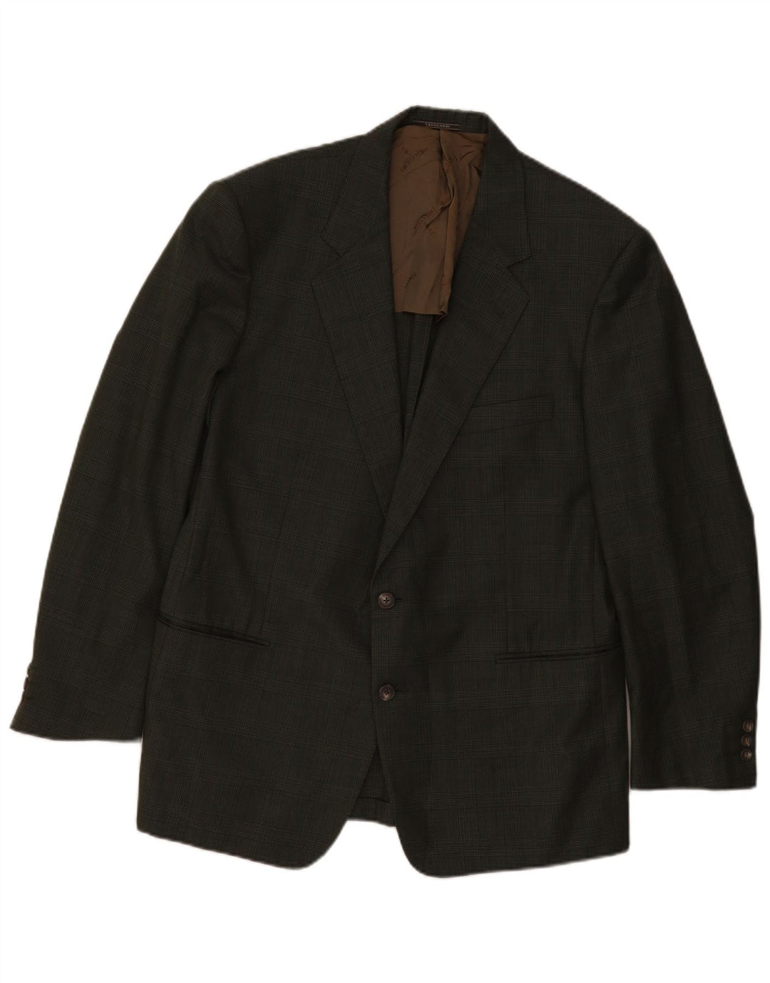 TRUSSARDI Herre 2-knaps blazerjakke IT 54 2XL Khaki ternet uld