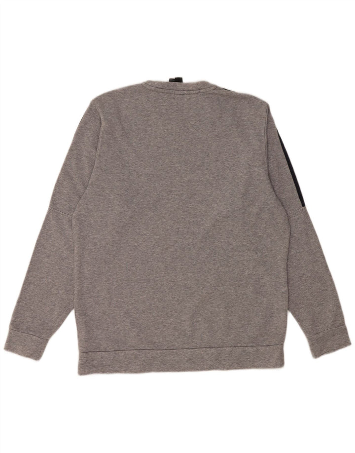 Adidas Mens Sweatshirt Jumper Large Grey Flecked Cotton