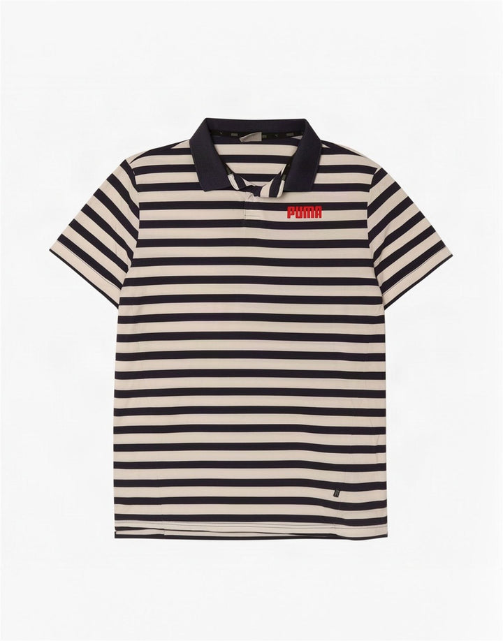 Puma Polo Homme Bleu Marine Moyen Rayé Coton